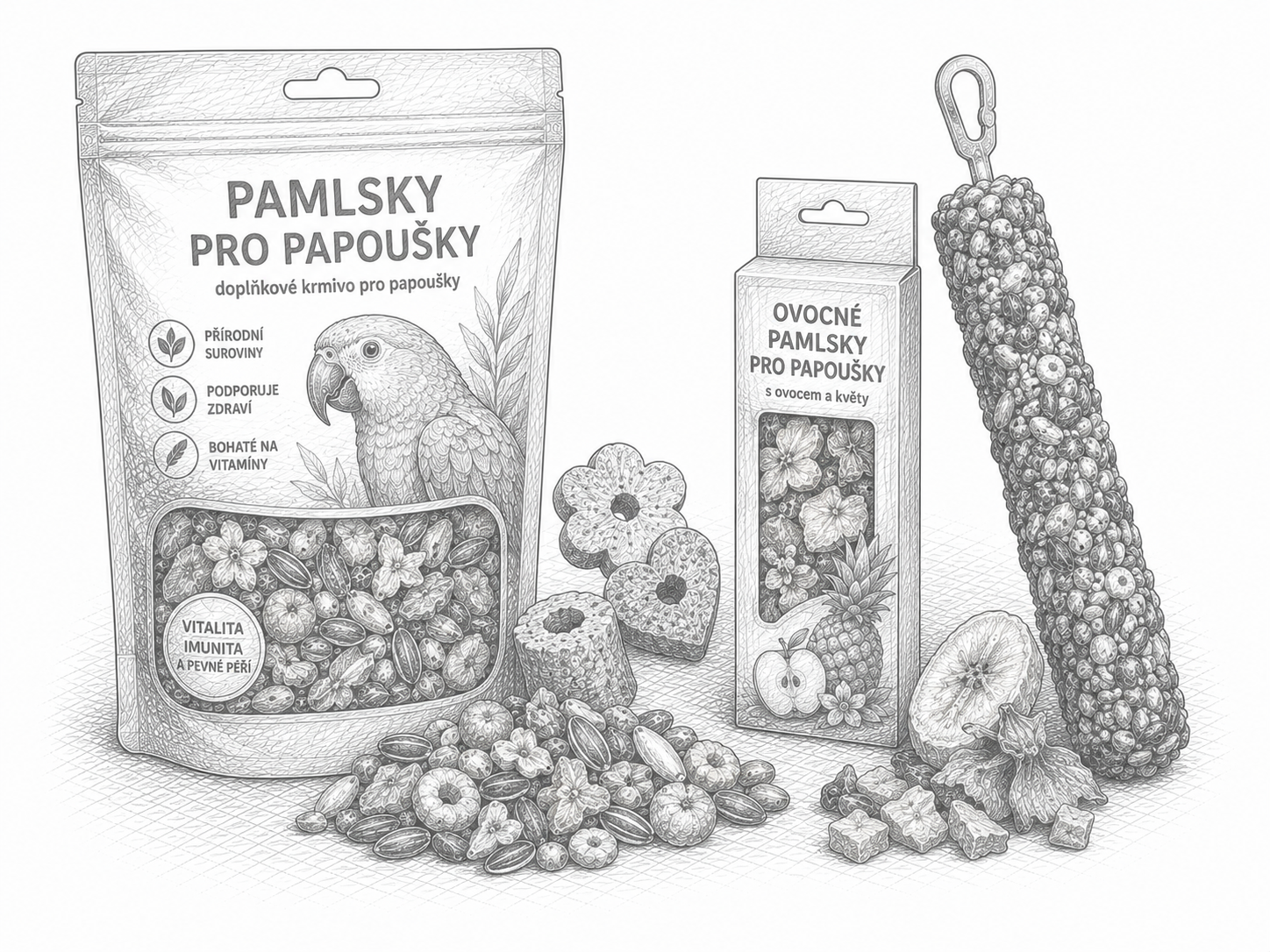 Pamlsky pro papoušky 